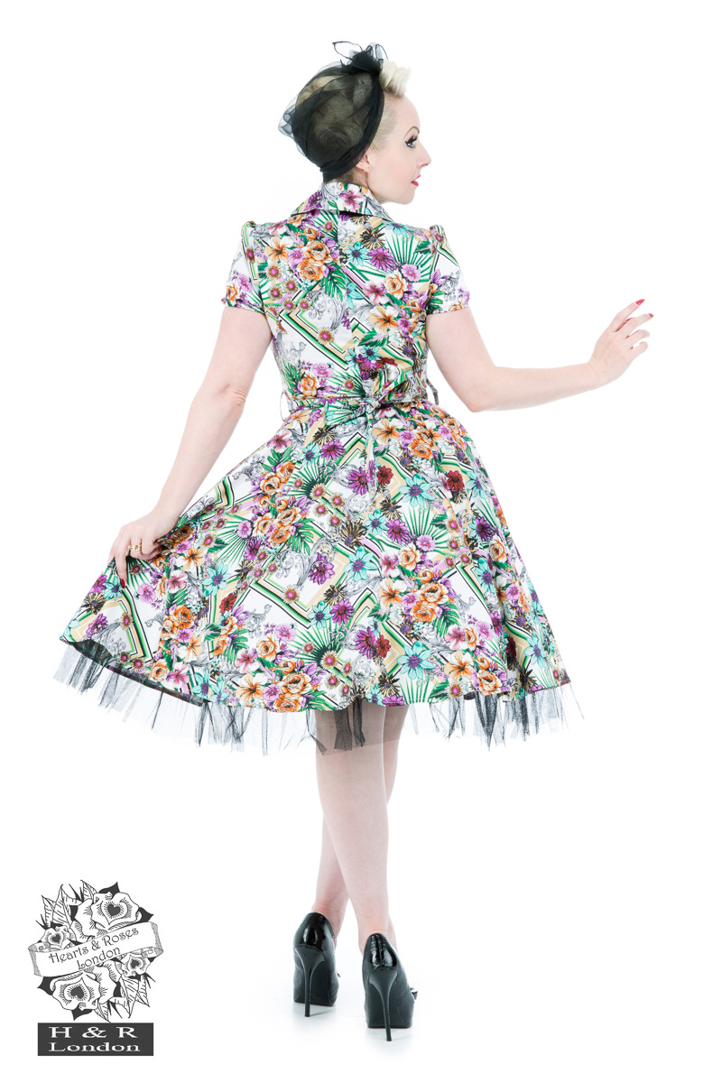 Distorted Floral Tea Dress
